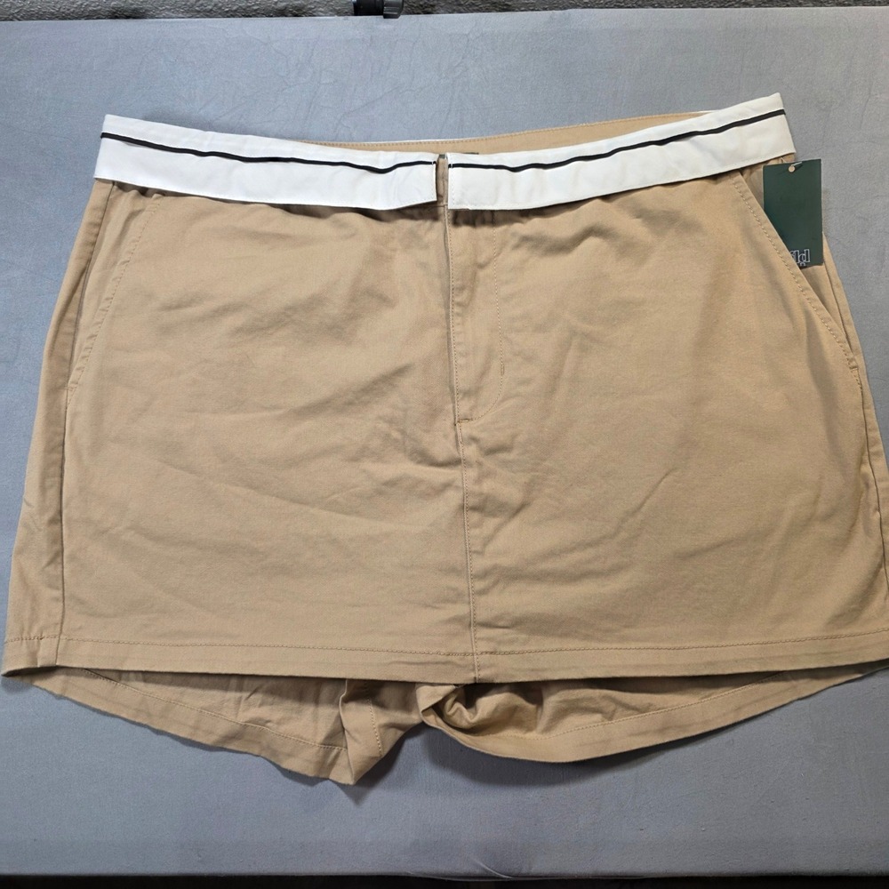 Wild‎ Fable Light Taupe Fold-Over Waistband Shorts/ Skort Size 17 NWT